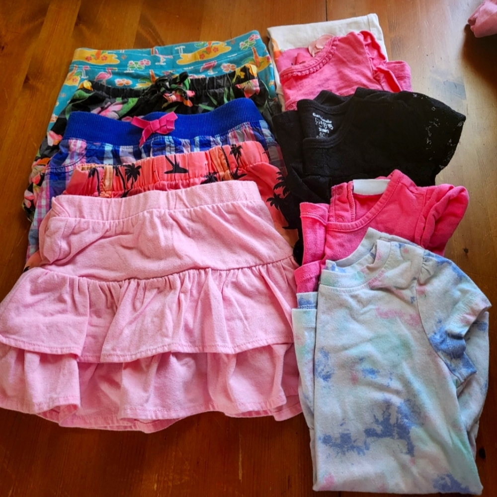 Toddler girls 3-4T tops and skirts, shorts lot